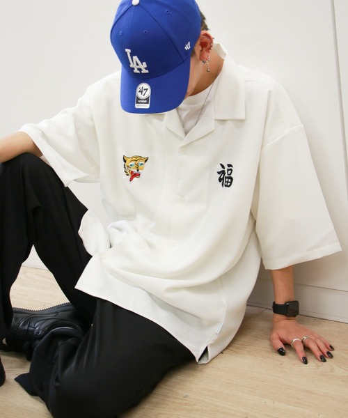 VENCEEXCHANGE（ヴァンスエクスチェンジ）の「バック刺繍半袖ベトシャツ（シャツ/ブラウス・メンズ・ホワイト/ブラック/グリーン・M/L）」の9枚目の写真