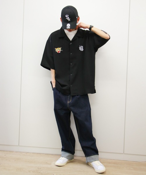 VENCEEXCHANGE（ヴァンスエクスチェンジ）の「バック刺繍半袖ベトシャツ（シャツ/ブラウス・メンズ・ホワイト/ブラック/グリーン・M/L）」の4枚目の写真