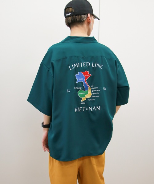 VENCEEXCHANGE（ヴァンスエクスチェンジ）の「バック刺繍半袖ベトシャツ（シャツ/ブラウス・メンズ・ホワイト/ブラック/グリーン・M/L）」の10枚目の写真