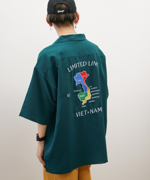 VENCEEXCHANGE（ヴァンスエクスチェンジ）の「バック刺繍半袖ベトシャツ（シャツ/ブラウス・メンズ・ホワイト/ブラック/グリーン・M/L）」の21枚目の写真