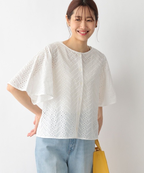 セール】レース2WAYブラウス半袖ブラウス/MATINEE LINE/275992（シャツ