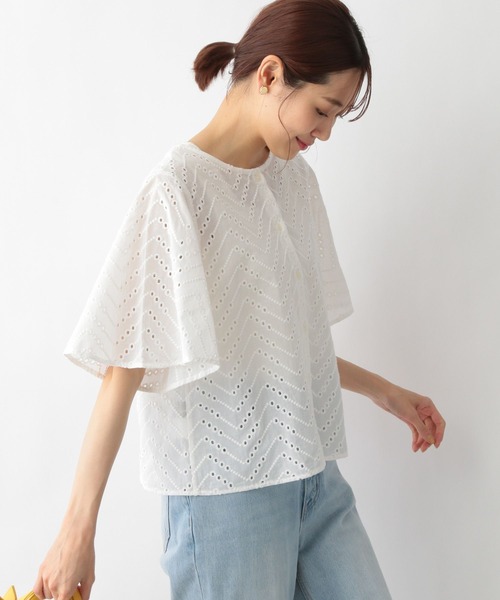GLOBAL WORK(グローバルワーク)の「レース2WAYブラウス半袖ブラウス/MATINEE LINE/275992(シャツ/ブラウス・レディース・ブラック/ホワイト系その他2・LARGE/MEDIUM)」の18枚目の写真