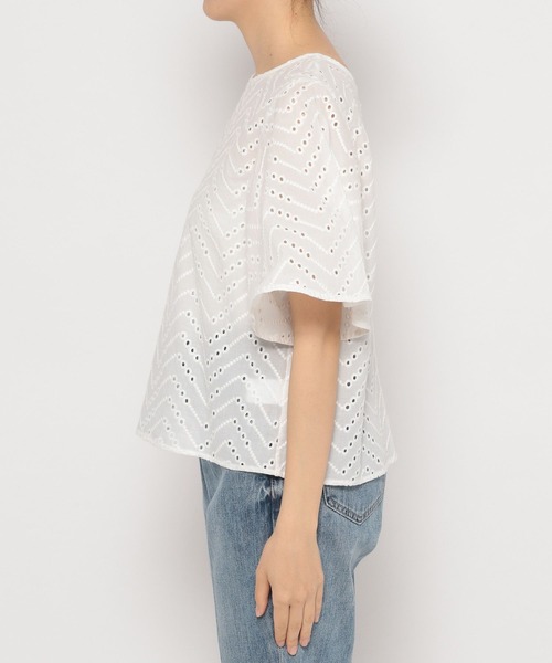 GLOBAL WORK(グローバルワーク)の「レース2WAYブラウス半袖ブラウス/MATINEE LINE/275992(シャツ/ブラウス・レディース・ブラック/ホワイト系その他2・LARGE/MEDIUM)」の16枚目の写真