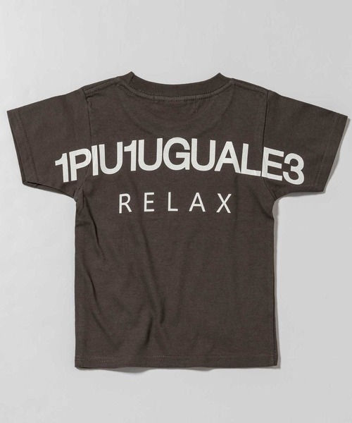 1piu1uguale3 RELAX（ウノピュウノウグァーレトレリラックス）の「1PIU1UGUALE3 RELAX(1PIU1UGUALE3 RELAX) キッズバックロゴプリントT（Tシャツ/カットソー・キッズ・ホワイト/ブラック/ネイビー/チャコールグレー/ライトピンク/ライトブルー/グリーン/パープル・110/150/140/130/120）」の3枚目の写真
