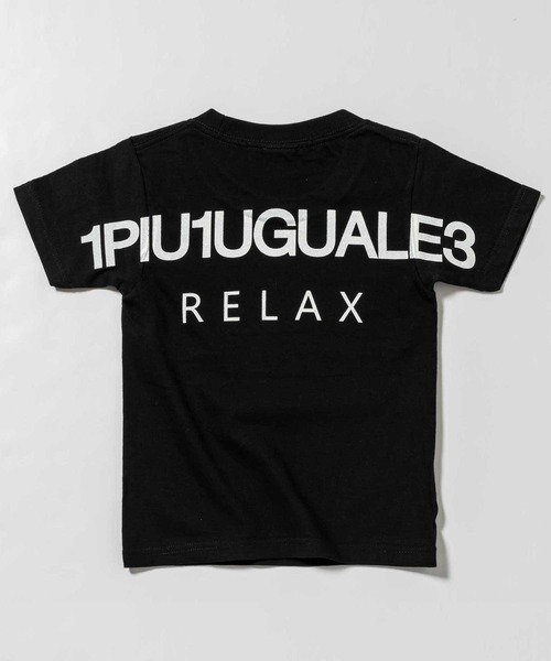 1piu1uguale3 RELAX（ウノピュウノウグァーレトレリラックス）の「1PIU1UGUALE3 RELAX(1PIU1UGUALE3 RELAX) キッズバックロゴプリントT（Tシャツ/カットソー・キッズ・ホワイト/ブラック/ネイビー/チャコールグレー/ライトピンク/ライトブルー/グリーン/パープル・110/150/140/130/120）」の2枚目の写真