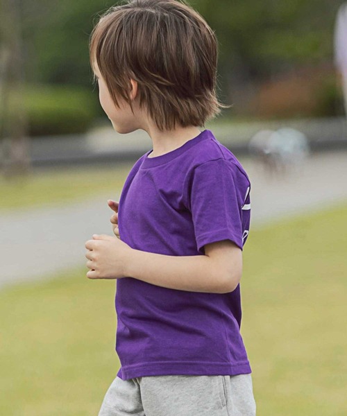 1piu1uguale3 RELAX（ウノピュウノウグァーレトレリラックス）の「1PIU1UGUALE3 RELAX(1PIU1UGUALE3 RELAX) キッズバックロゴプリントT（Tシャツ/カットソー・キッズ・ホワイト/ブラック/ネイビー/チャコールグレー/ライトピンク/ライトブルー/グリーン/パープル・110/150/140/130/120）」の16枚目の写真