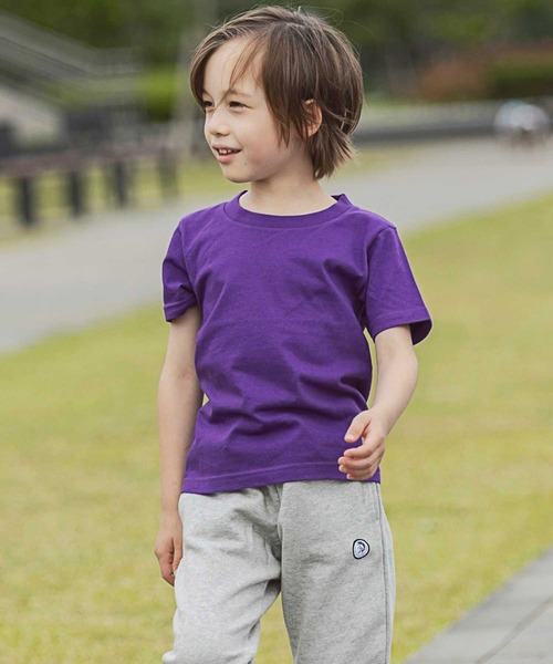 1piu1uguale3 RELAX（ウノピュウノウグァーレトレリラックス）の「1PIU1UGUALE3 RELAX(1PIU1UGUALE3 RELAX) キッズバックロゴプリントT（Tシャツ/カットソー・キッズ・ホワイト/ブラック/ネイビー/チャコールグレー/ライトピンク/ライトブルー/グリーン/パープル・110/150/140/130/120）」の19枚目の写真