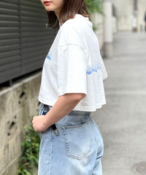 Piko（ピコ）の「PIKO/ピコ グラデーションプリント ブランドロゴ ショート丈 半袖 Tシャツ（Tシャツ/カットソー・レディース・ホワイト/ブラック・FREE）」の11枚目の写真