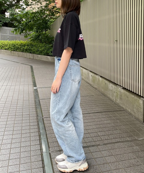 Piko（ピコ）の「PIKO/ピコ グラデーションプリント ブランドロゴ ショート丈 半袖 Tシャツ（Tシャツ/カットソー・レディース・ホワイト/ブラック・FREE）」の10枚目の写真