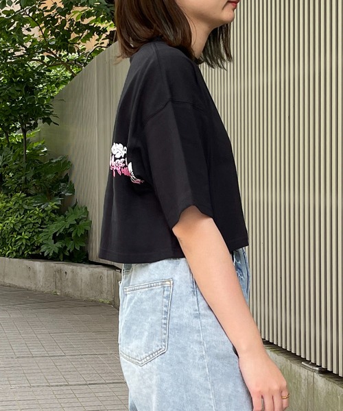 Piko（ピコ）の「PIKO/ピコ グラデーションプリント ブランドロゴ ショート丈 半袖 Tシャツ（Tシャツ/カットソー・レディース・ホワイト/ブラック・FREE）」の15枚目の写真
