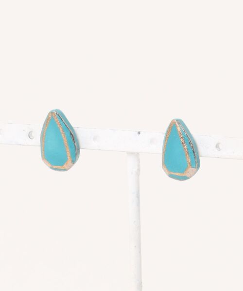 tone(トーン)の「【irodori】jewel cut pierce (pairshapeトルコ青)(ピアス(両耳用)・レディース・ブルー系その他/ターコイズブルー・FREE)」の1枚目の写真