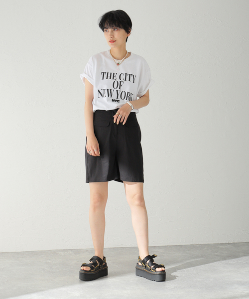 Oriens JOURNAL STANDARD(オリエンス ジャーナルスタンダード)の「フラップショートパンツ(その他パンツ・レディース・カーキ/ブラウン/ブルー系その他/ブラック・SMALL/MEDIUM)」の9枚目の写真