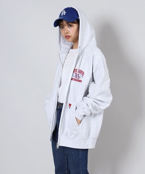 BEN DAVIS ホワイトフーディー　スウェット　ジップパーカー　ベンデイビス BEN DAVIS(ベンデイビス) BALL ETC HOODIE NV / ロゴ ビッグ