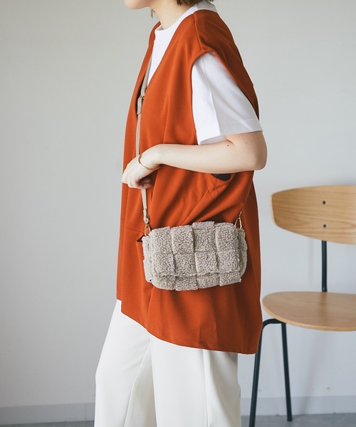 un dix cors(アンディコール)の「オトナ可愛い ミニボアショルダー(ショルダーバッグ・レディース・ピンク/アイボリー/モカ・FREE)」の12枚目の写真