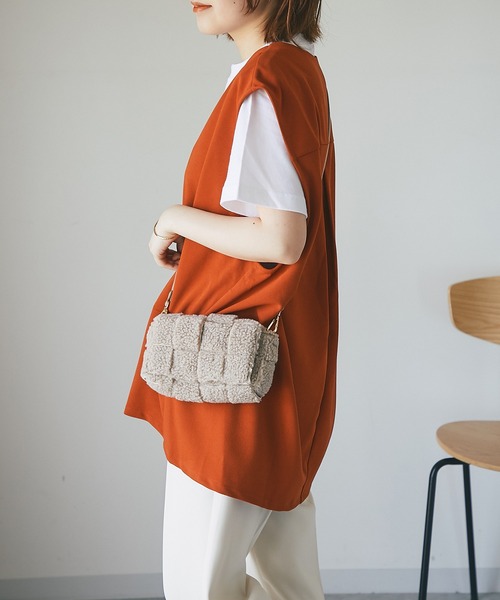 un dix cors(アンディコール)の「オトナ可愛い ミニボアショルダー(ショルダーバッグ・レディース・ピンク/アイボリー/モカ・FREE)」の13枚目の写真