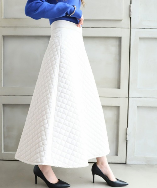 モニーレ キルティング ロングフレアスカート ブラック キルティングフレアスカート｜INGNI(イング) 公式通販｜INGNI STORE