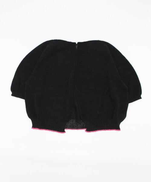 Q（キュー）の「ホールガーメント 和紙ショートカーデ（カーディガン/ボレロ・レディース・ブラック/アイボリー・MEDIUM）」の4枚目の写真