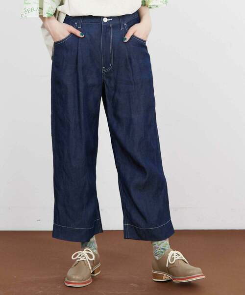 FRAPBOIS(フラボア)の「テンセルデニム パンツ(デニムパンツ・レディース・サックスブルー/ネイビー・1/2)」の2枚目の写真
