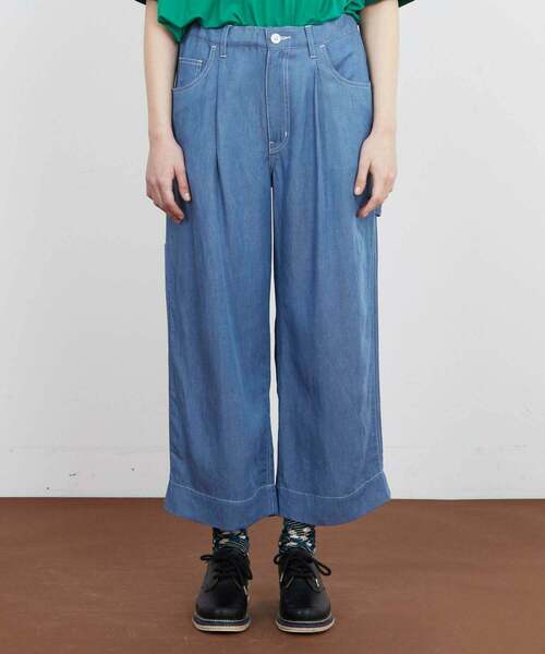 FRAPBOIS(フラボア)の「テンセルデニム パンツ(デニムパンツ・レディース・サックスブルー/ネイビー・1/2)」の1枚目の写真