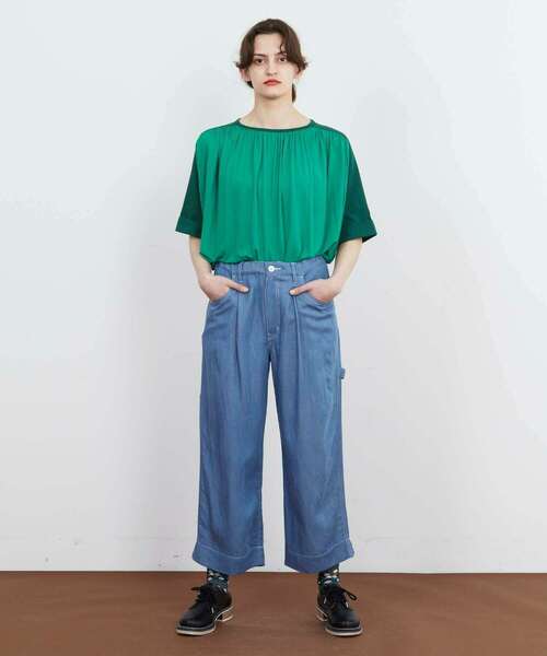 FRAPBOIS(フラボア)の「テンセルデニム パンツ(デニムパンツ・レディース・サックスブルー/ネイビー・1/2)」の10枚目の写真