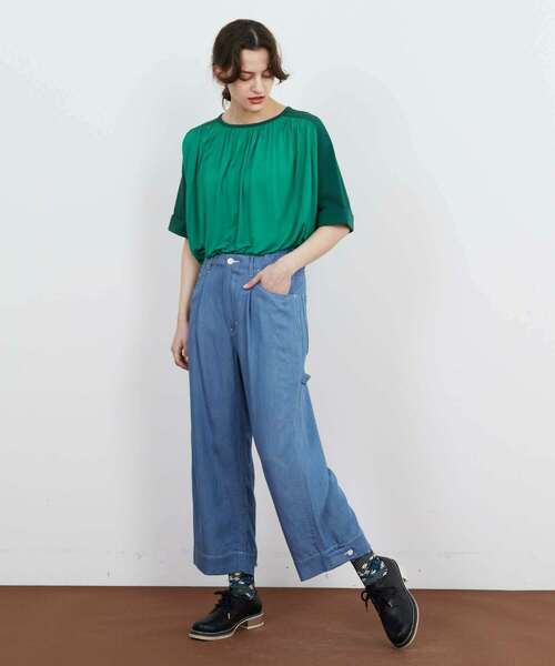 FRAPBOIS(フラボア)の「テンセルデニム パンツ(デニムパンツ・レディース・サックスブルー/ネイビー・1/2)」の12枚目の写真