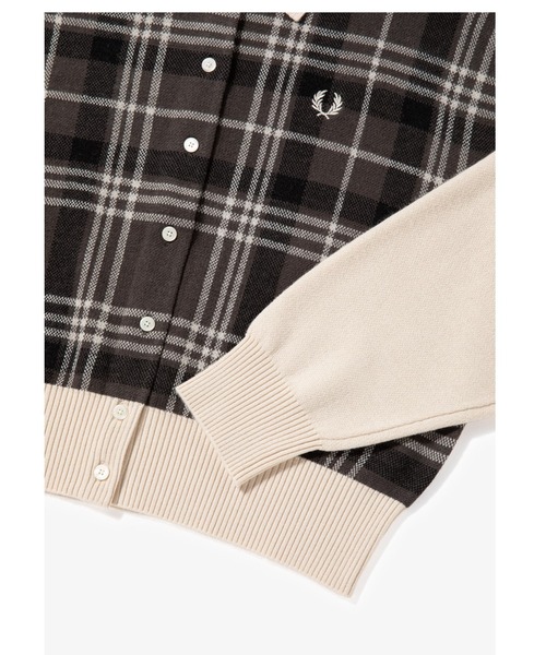 トップス FRED PERRY Tartan Jacquard Cardigan Fred Perry Glitch tartan-jacquard cardigan - ShopStyle