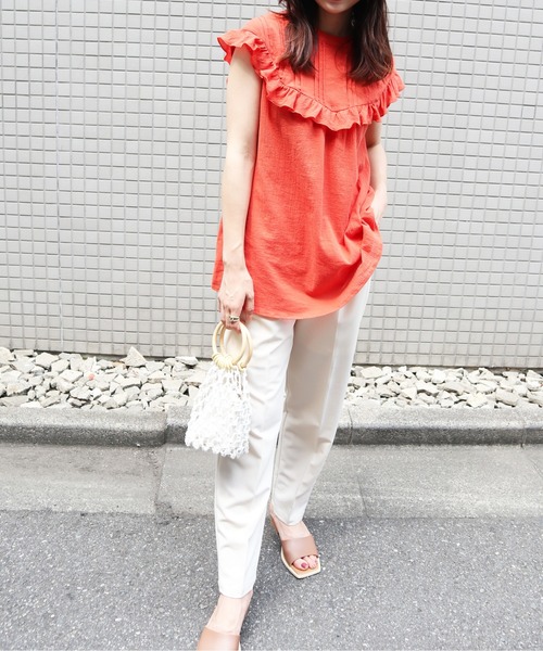 Brownie（ブラウニー）の「Brownie センタープレステーパードパンツ（その他パンツ・レディース・ラベンダー/アイボリー/ブラック/グリーン/オレンジ・FREE）」の7枚目の写真