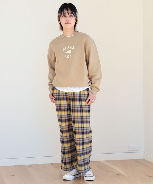 BEAMS BOY（ビームスボーイ）の「【WEB限定】BEAMS BOY / HEART ロゴ クルー スウェット（スウェット・レディース・ホワイト×グリーン/ブラック×ホワイト/ピンク/グリーン/ホワイト×ブラック/ナチュラル/グレー×ピンク/ホワイト系その他/グレー系その他/サンドベージュ・1/2/0）」の12枚目の写真
