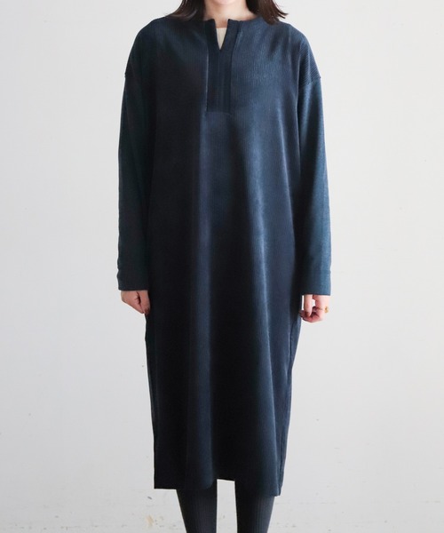 NOMBRE IMPAIR(ノンブルアンペール)の「リッジスウェード コンビワンピース(ワンピース・レディース・ブラック/ネイビー・FREE)」の12枚目の写真