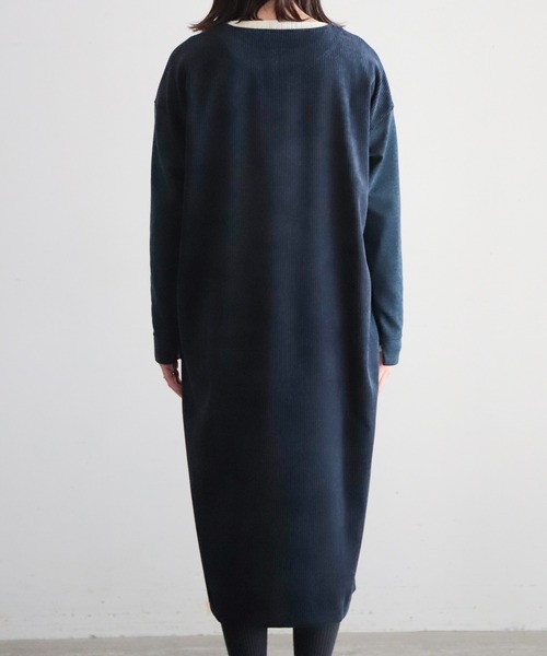 NOMBRE IMPAIR(ノンブルアンペール)の「リッジスウェード コンビワンピース(ワンピース・レディース・ブラック/ネイビー・FREE)」の14枚目の写真