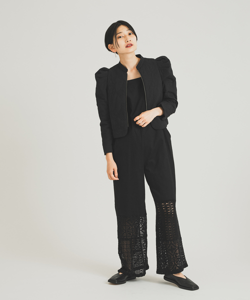 nude vintage パフスリーブ シェニール織 キルティング nude vintage