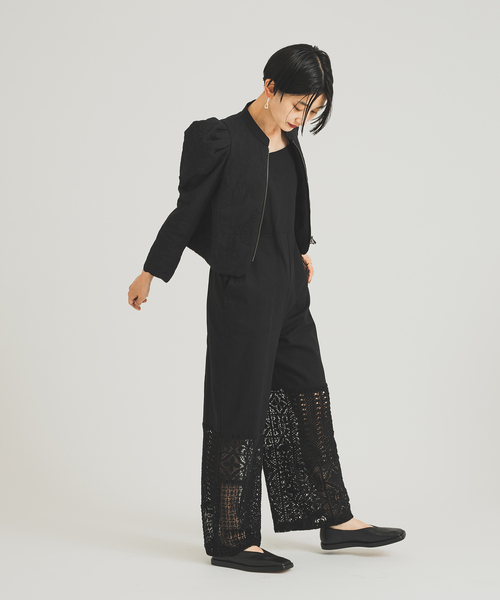 JOURNAL STANDARD（ジャーナルスタンダード）の「【nude vintage×JOURNAL STANDARD】キルティングパフジャケット（ノーカラージャケット・レディース・ホワイト/ブラック・FREE）」の11枚目の写真