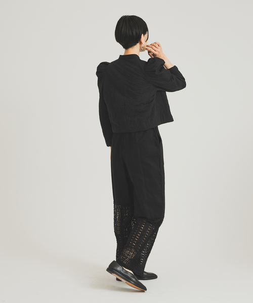 nude vintage パフスリーブ シェニール織 キルティング nude