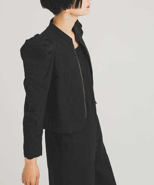 JOURNAL STANDARD（ジャーナルスタンダード）の「【nude vintage×JOURNAL STANDARD】キルティングパフジャケット（ノーカラージャケット・レディース・ホワイト/ブラック・FREE）」の3枚目の写真