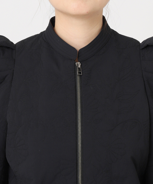 JOURNAL STANDARD（ジャーナルスタンダード）の「【nude vintage×JOURNAL STANDARD】キルティングパフジャケット（ノーカラージャケット・レディース・ホワイト/ブラック・FREE）」の4枚目の写真