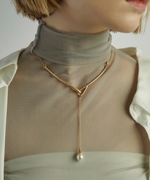 GOLDY | フローイング パール "Y"シェイプ ネックレス(ネックレス)