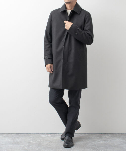 NOLLEY'S goodman（ノーリーズグッドマン）の「バーズアイ ライナーベスト付きステンカラーコート（ステンカラーコート・メンズ・チャコールグレー/ネイビー・S/M/L/XL）」の3枚目の写真