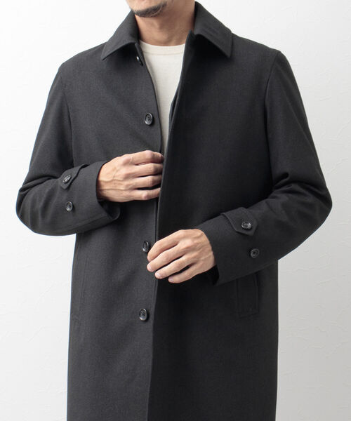 NOLLEY'S goodman（ノーリーズグッドマン）の「バーズアイ ライナーベスト付きステンカラーコート（ステンカラーコート・メンズ・チャコールグレー/ネイビー・S/M/L/XL）」の13枚目の写真