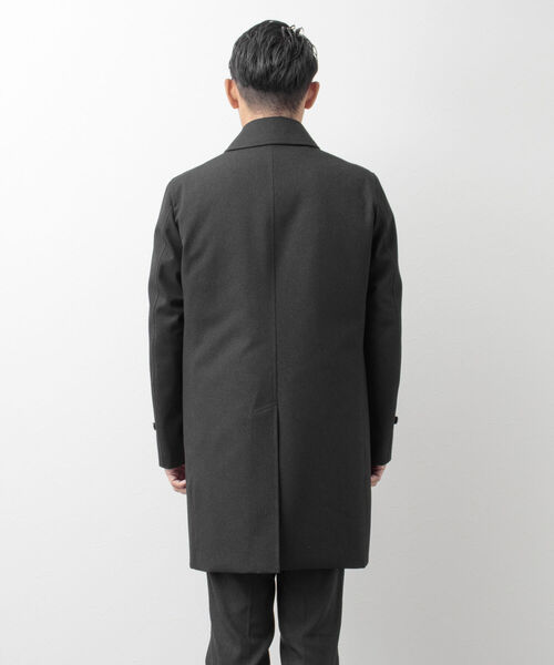 NOLLEY'S goodman（ノーリーズグッドマン）の「バーズアイ ライナーベスト付きステンカラーコート（ステンカラーコート・メンズ・チャコールグレー/ネイビー・S/M/L/XL）」の6枚目の写真