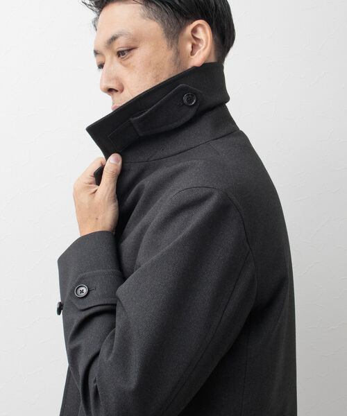 NOLLEY'S goodman（ノーリーズグッドマン）の「バーズアイ ライナーベスト付きステンカラーコート（ステンカラーコート・メンズ・チャコールグレー/ネイビー・S/M/L/XL）」の4枚目の写真