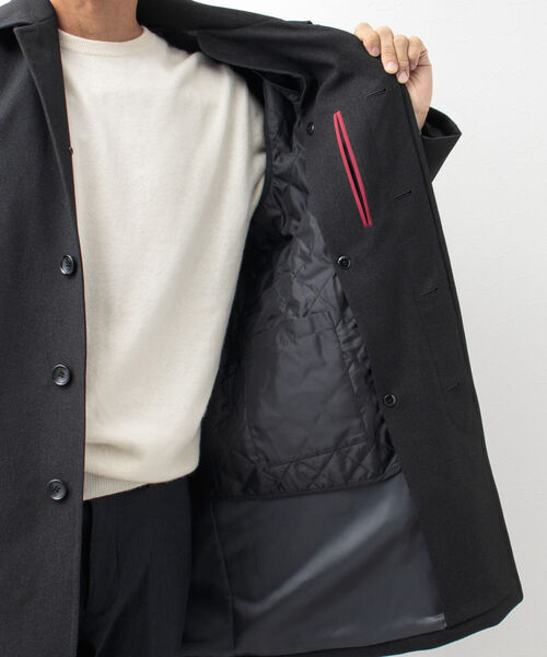 NOLLEY'S goodman（ノーリーズグッドマン）の「バーズアイ ライナーベスト付きステンカラーコート（ステンカラーコート・メンズ・チャコールグレー/ネイビー・S/M/L/XL）」の21枚目の写真