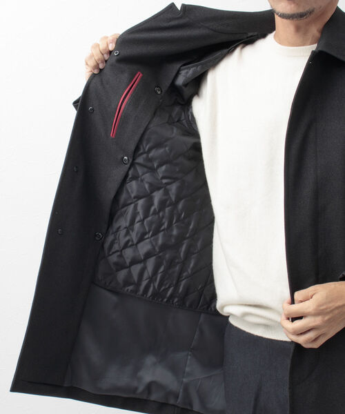 NOLLEY'S goodman（ノーリーズグッドマン）の「バーズアイ ライナーベスト付きステンカラーコート（ステンカラーコート・メンズ・チャコールグレー/ネイビー・S/M/L/XL）」の12枚目の写真