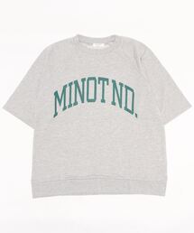 Samansa Mos2 blue | 6分袖ロゴスウェット(Tシャツ/カットソー)