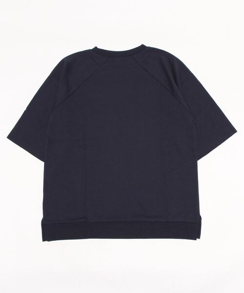 Samansa Mos2 blue(サマンサモスモスブルー)の「◎6分袖ロゴスウェット(Tシャツ/カットソー・レディース・ネイビー/トップグレー/オフホワイト・フリ-)」の4枚目の写真