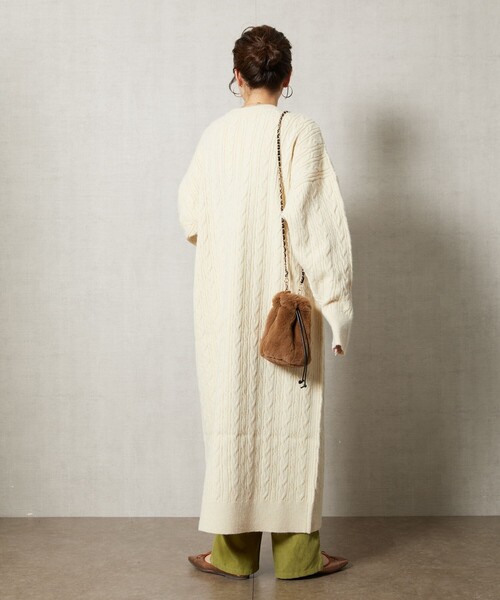 FREAK'S STORE（フリークスストア）の「【WEB限定】ケーブルニットワンピース（ワンピース・レディース・ブラック/ブラウン/グレー/オレンジ/ナチュラル・ﾌﾘ-）」の7枚目の写真