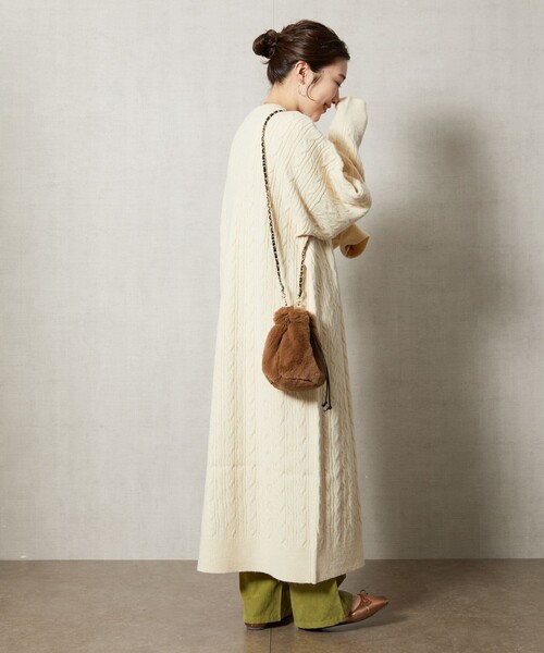 FREAK'S STORE（フリークスストア）の「【WEB限定】ケーブルニットワンピース（ワンピース・レディース・ブラック/ブラウン/グレー/オレンジ/ナチュラル・ﾌﾘ-）」の8枚目の写真