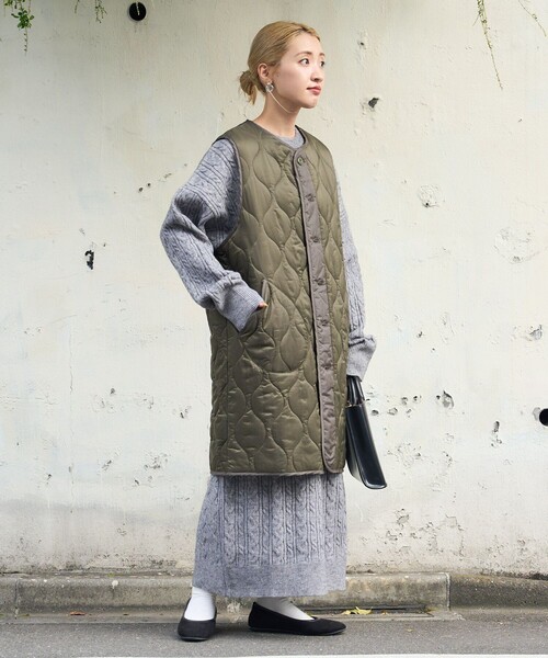 FREAK'S STORE（フリークスストア）の「【WEB限定】ケーブルニットワンピース（ワンピース・レディース・ブラック/ブラウン/グレー/オレンジ/ナチュラル・ﾌﾘ-）」の15枚目の写真