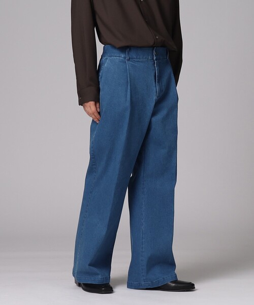 tk.TAKEO KIKUCHI(ティーケータケオキクチ)の「◆デニムワイドフレアパンツ(デニムパンツ・メンズ・ネイビー/ブルー・02/03/66)」の13枚目の写真