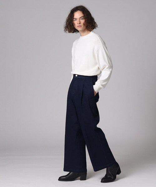 tk.TAKEO KIKUCHI(ティーケータケオキクチ)の「◆デニムワイドフレアパンツ(デニムパンツ・メンズ・ネイビー/ブルー・02/03/66)」の17枚目の写真