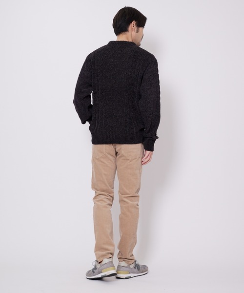 Blue Standard (ブルースタンダード)の「【BLUE STANDARD/ブルースタンダード】ふんわりもちもちのやみつきな触り心地 ふわもちモール ウォッシャブル アランクルーセーター ニット(ニット/セーター・メンズ・グリーン/オフホワイト/ブラック/ベージュ/ネイビー・X-LARGE/LARGE/MEDIUM)」の17枚目の写真